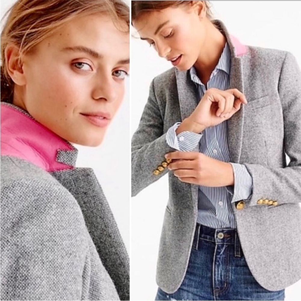 RARE! J. Crew Campbell Blazer‎ jacket in Donegal Tweed Wool 4